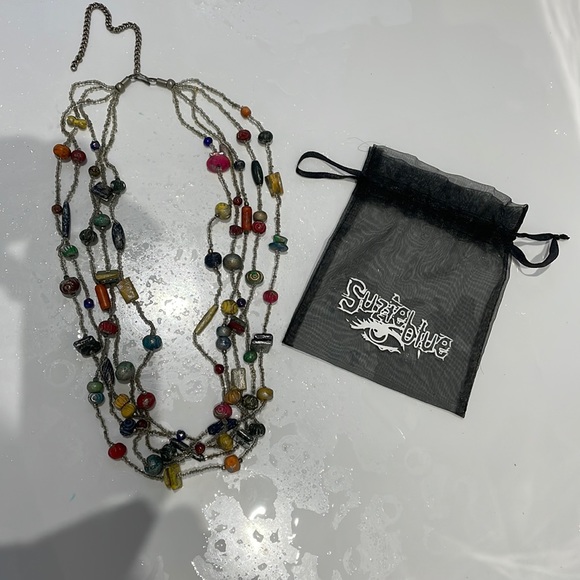 Susie Blue Boho 5-Strand Beaded Necklace - Picture 2 of 10